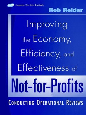 cover image of Improving the Economy, Efficiency, and Effectiveness of Not-for-Profits